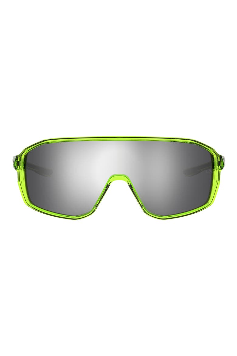 Gameday 99mm Mirrored Shield Sunglasses, Main, color, YELLOW CRYSTAL