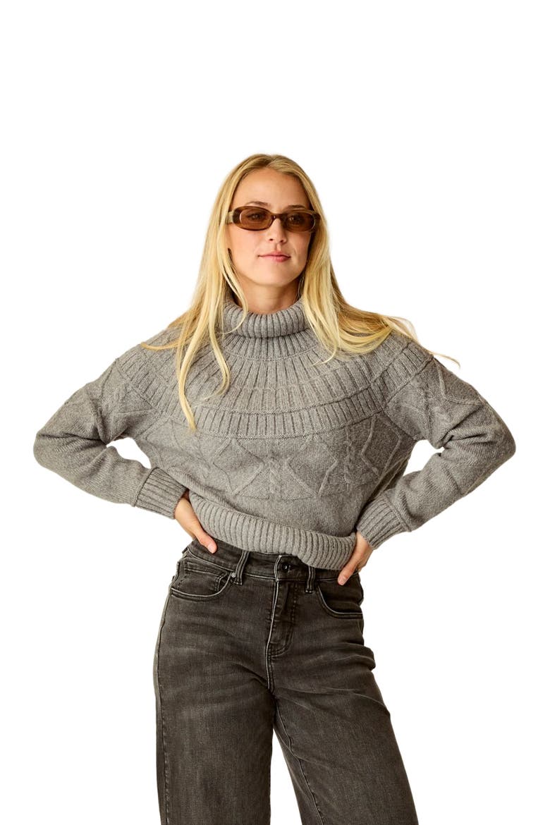 Neve Cable Turtleneck, Main, color, Pewter Heather