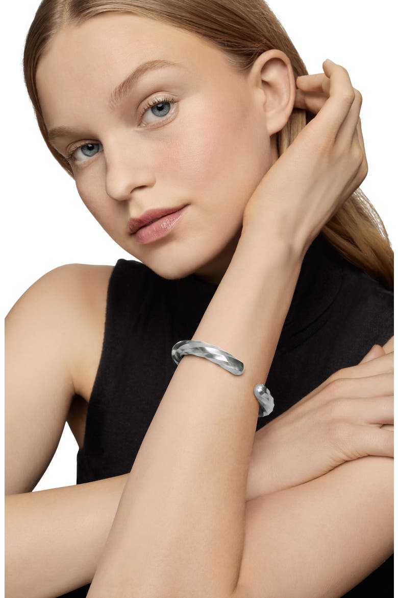 Cable Edge Cuff Bracelet, Alternate, color, STERLING SILVER