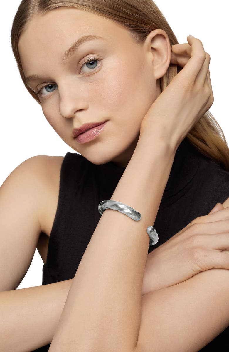 David Yurman Cable Edge Cuff Bracelet, Alternate, color, Sterling Silver