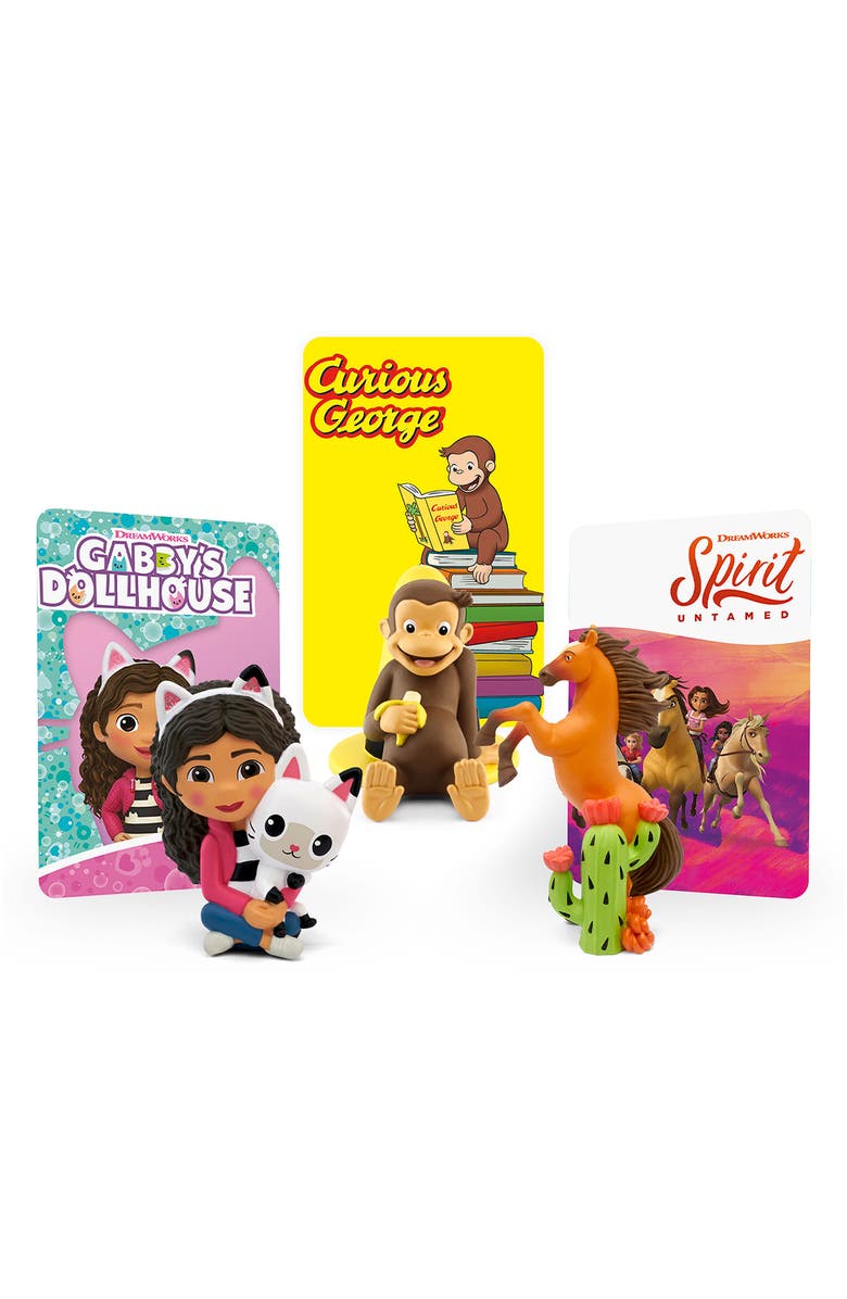 tonies 3-Pack Gabby's Dollhouse, Curious George & Spirit Untamed Tonie Audio Character Bundle, Alternate, color,