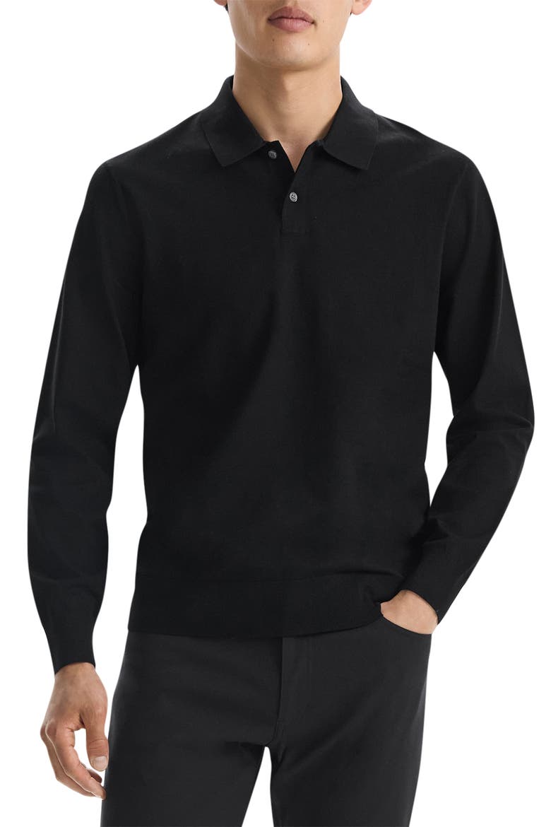 Goris Long Sleeve Polo, Main, color, BLK