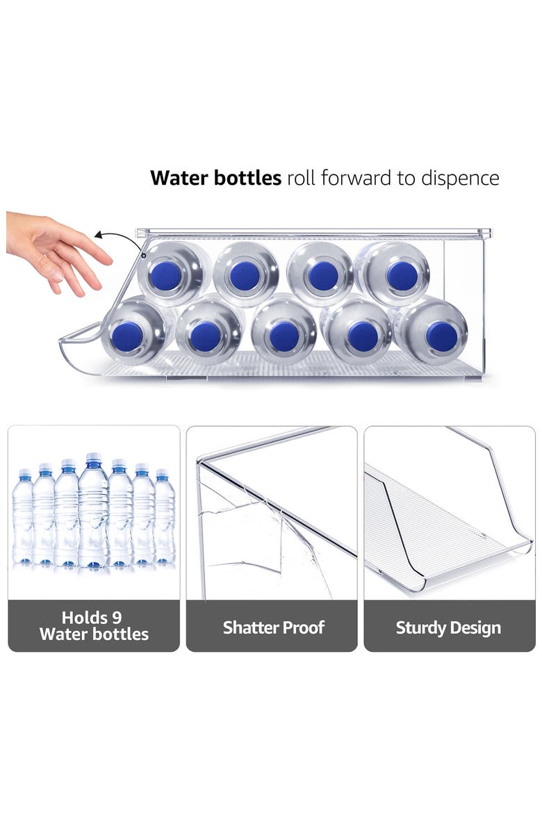 Set of 2 Water Bottle Organizers, Alternate, color, CLEAR