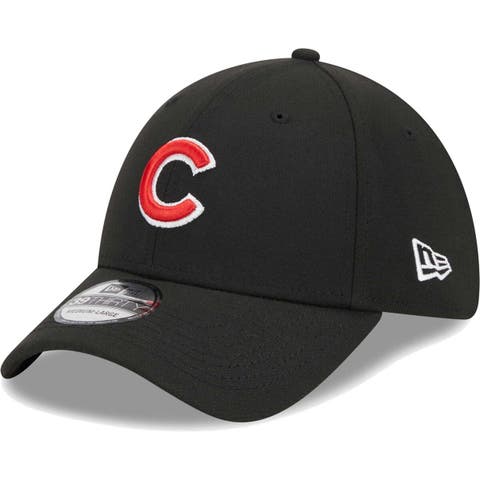 Men's New Era Black Chicago Cubs Logo 39THIRTY Flex Hat