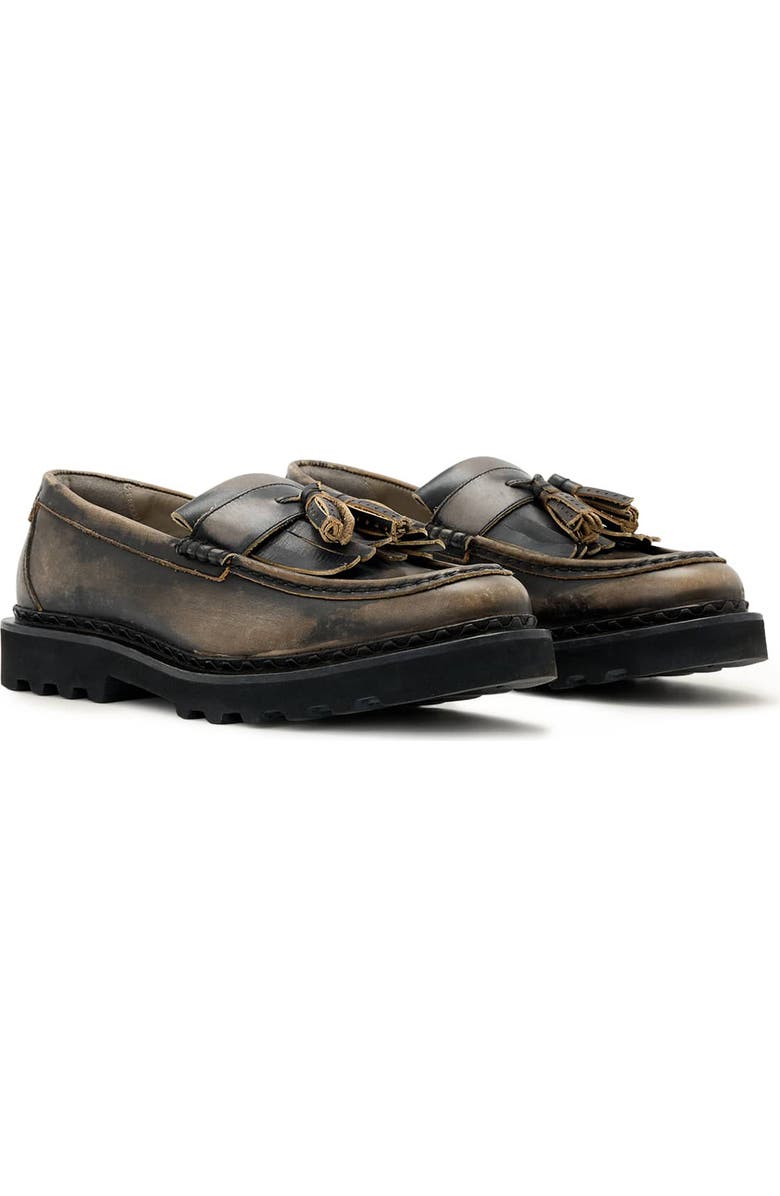AllSaints Skiff Tassel Loafer, Main, color, Washed Black