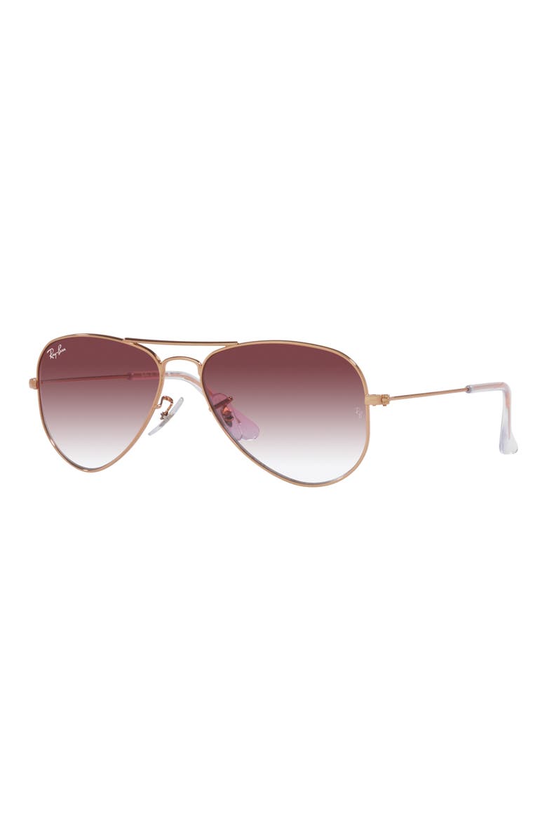 Junior 52mm Aviator Sunglasses, Alternate, color, ROSE GOLD