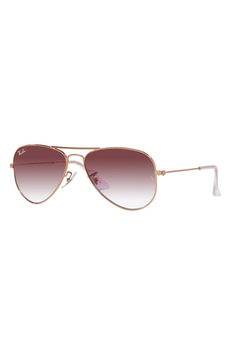 Ray-Ban Junior 52mm Aviator Sunglasses, Alternate, color, Rose Gold