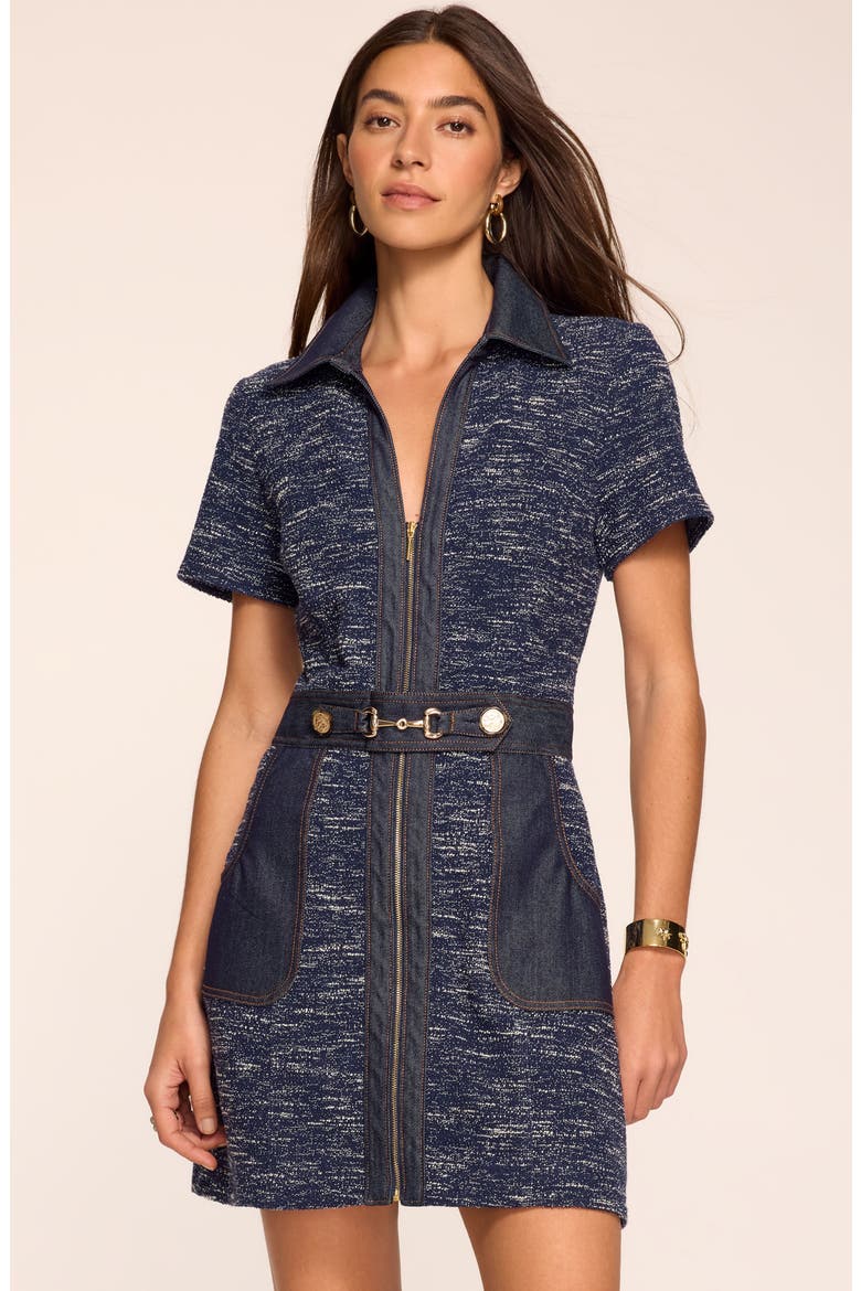 Darla Tweed Minidress, Alternate, color, NAVY TWEED