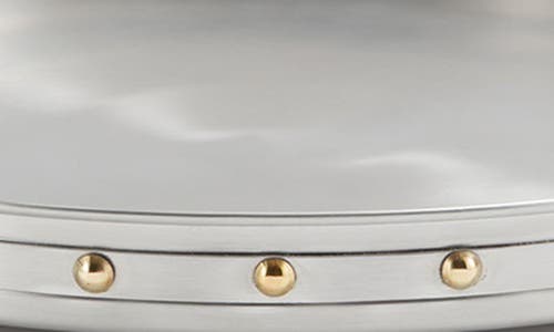 Roselli Trading Company Rivets Stainless Steel Serving Tray In Silver