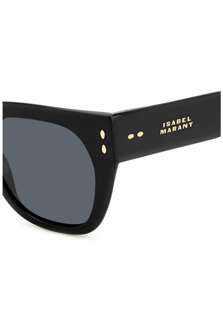 53mm Square Sunglasses, Alternate, color, BLACK