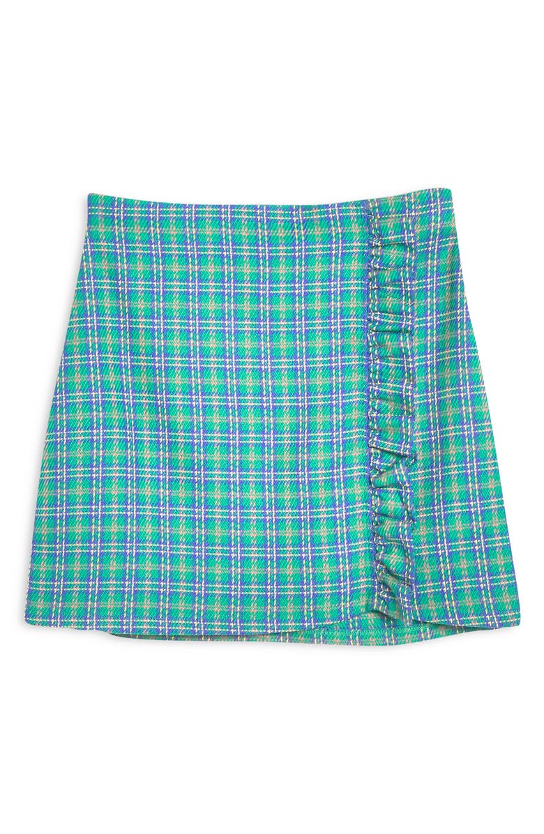 Topshop Check Frill Miniskirt, Alternate, color,
