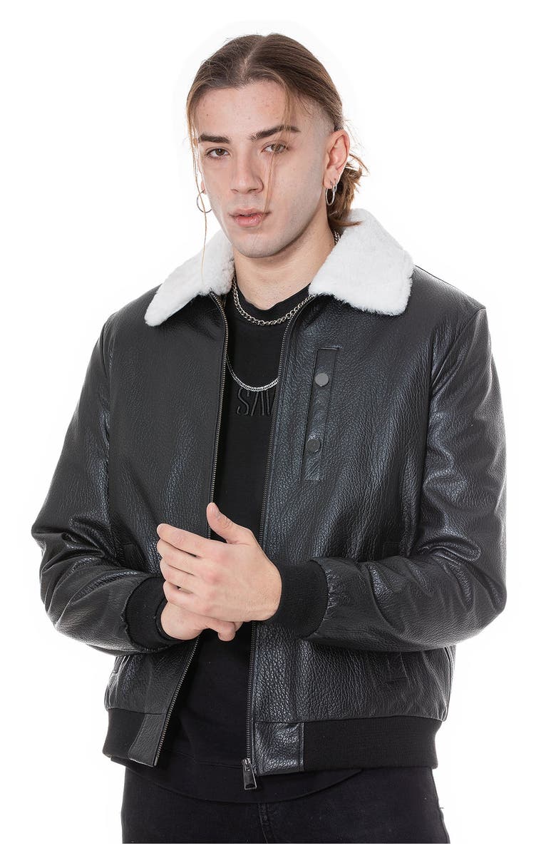 Furniq UK Winston Sheepskin Jacket, Alternate, color, Black