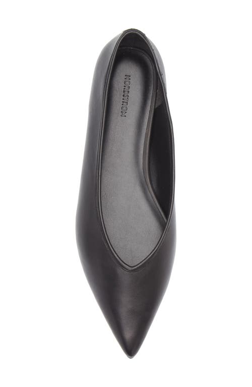 Nordstrom Scarlet Pointed Toe Flat In Black