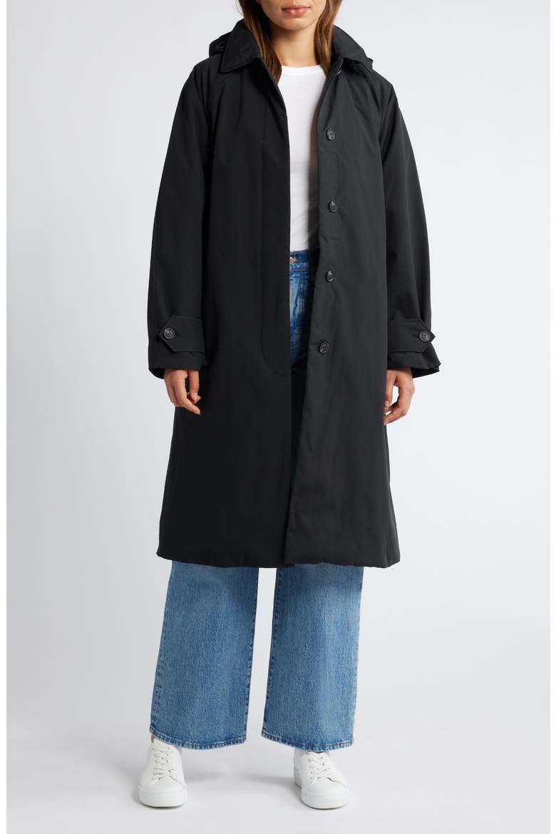 Zoey Water Repellent Coat, Alternate, color, BLACK