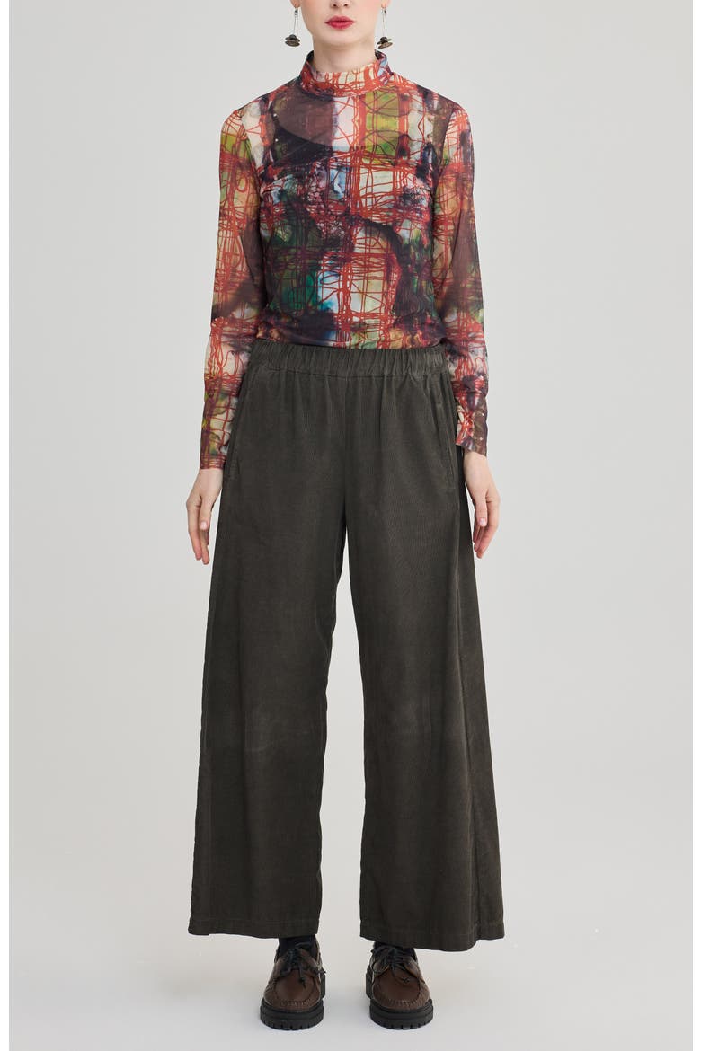 Alice Wide Velvet Pants, Alternate, color, Mocha