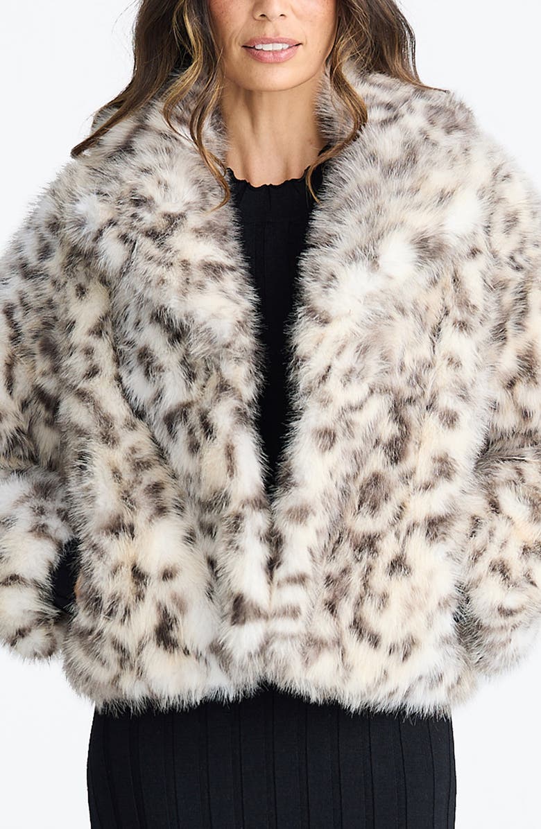 Brave+True Bertoli Faux Fur Jacket, Alternate, color, Grey Leopard