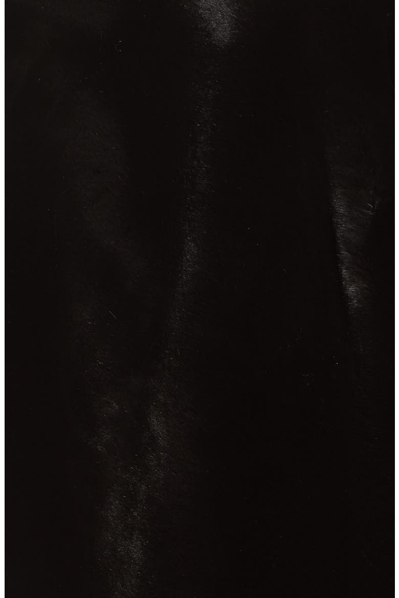 Hooded Faux Fur Walking Coat, Alternate, color, BLACK