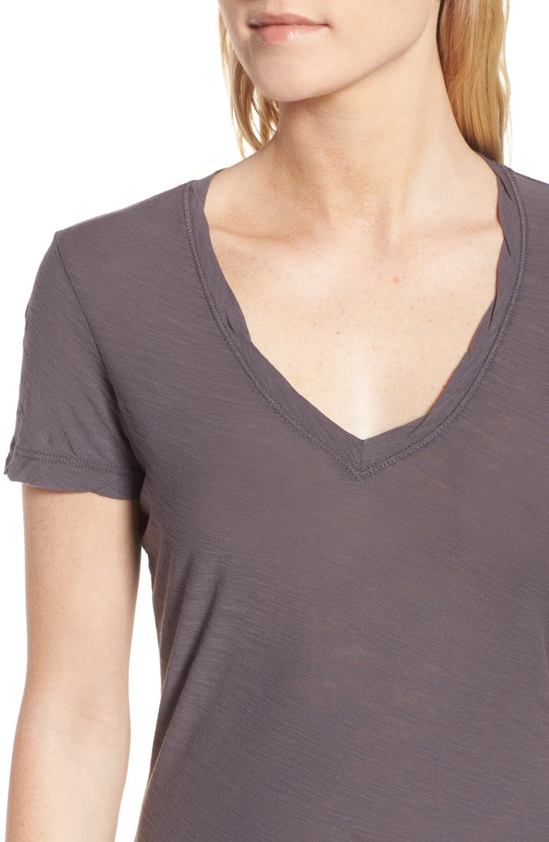 James Perse Slub Cotton V-Neck Tee, Alternate, color, 