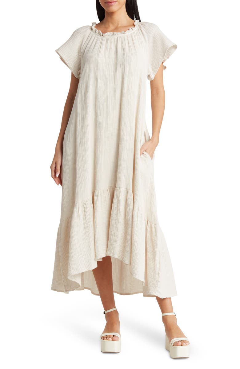 STITCHDROP Cap Sleeve Tiered Maxi Dress, Main, color, 