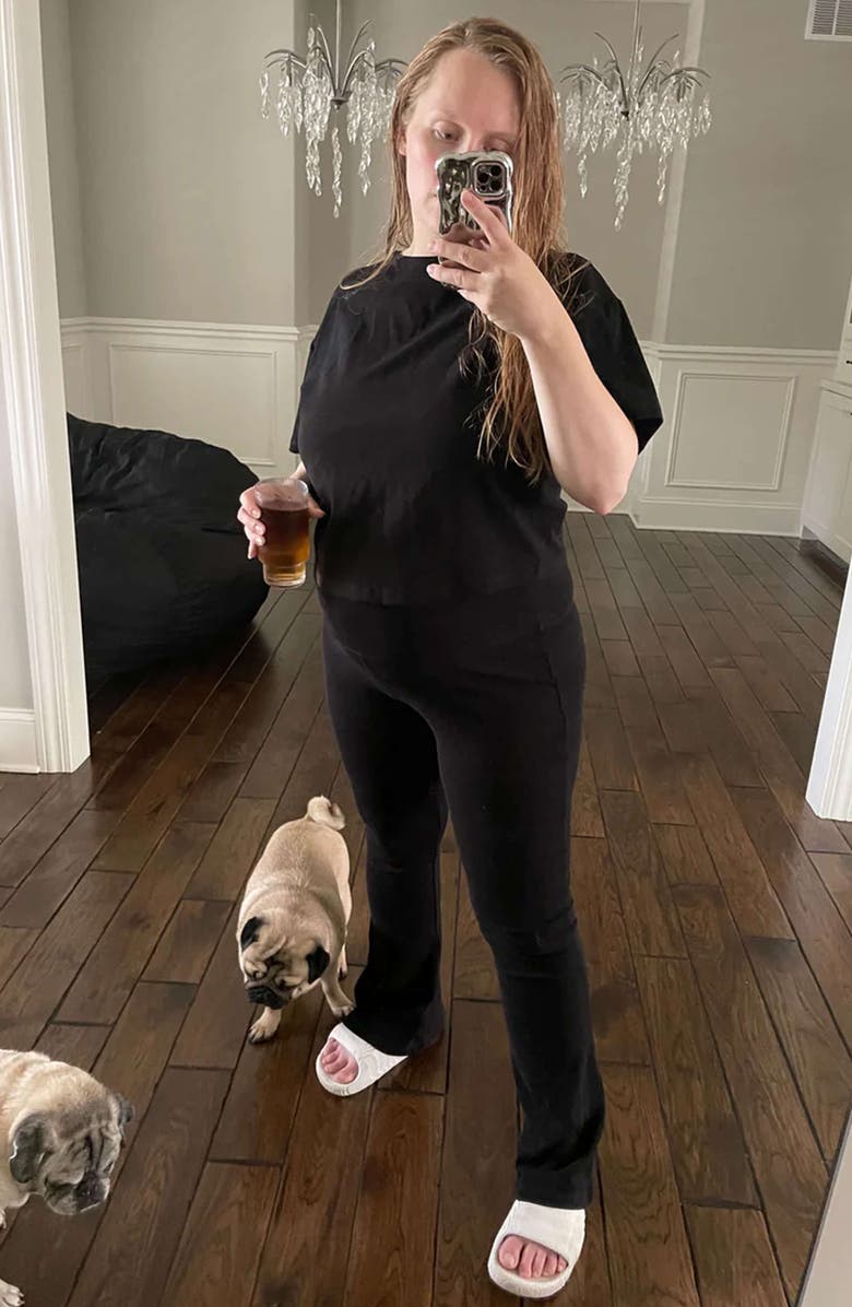 Of an Origin Postpartum, Maternity & Beyond Flex-Fit Ribbed Flare Leggings, Alternate, color, 