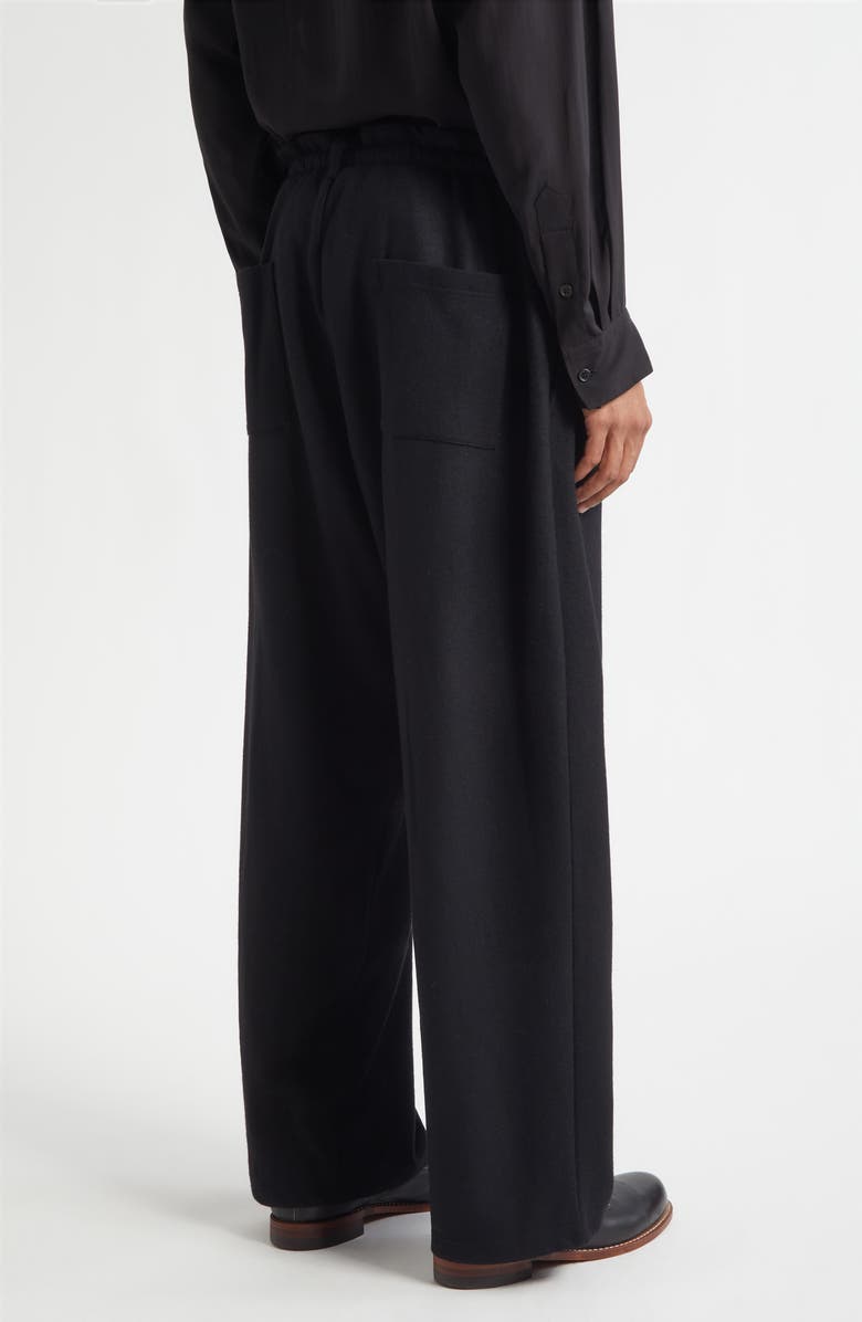 Yohji Yamamoto Wool Jersey Pants, Alternate, color, Black