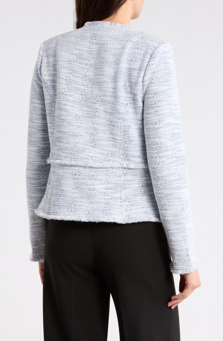 Amanda & Chelsea Fringe Tweed Moto Jacket, Alternate, color, Blue Multi