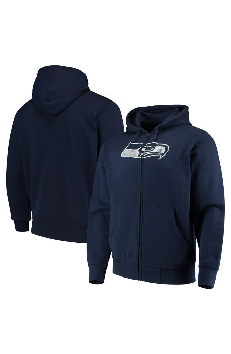 STARTER Men's G-III Sports by Carl Banks College Navy Seattle Seahawks Primary Logo Full-Zip Hoodie, Main, color, Navy