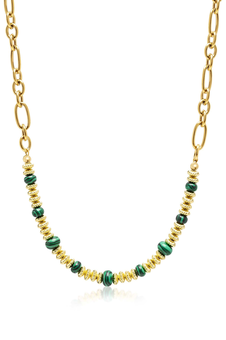 Malachite Chain Choker, Main, color, Gold / Green