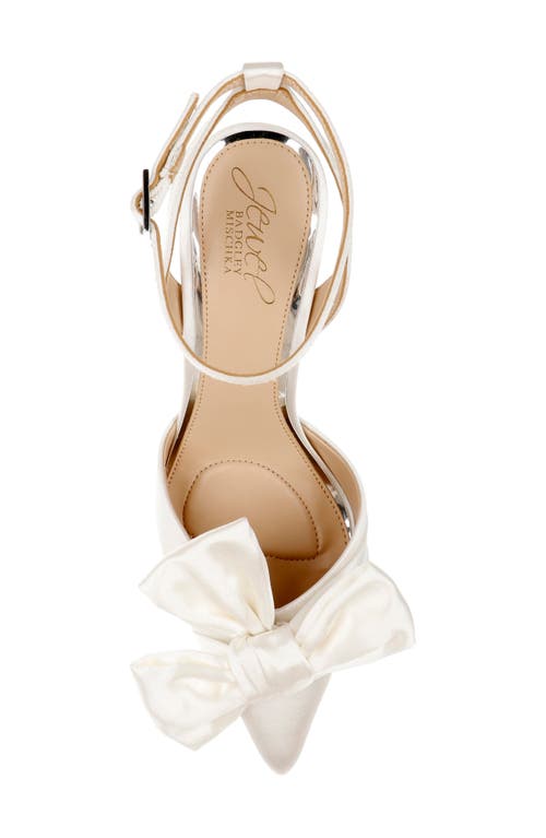 Jewel Badgley Mischka Francine Ankle Strap Pointed Toe Sandal In White