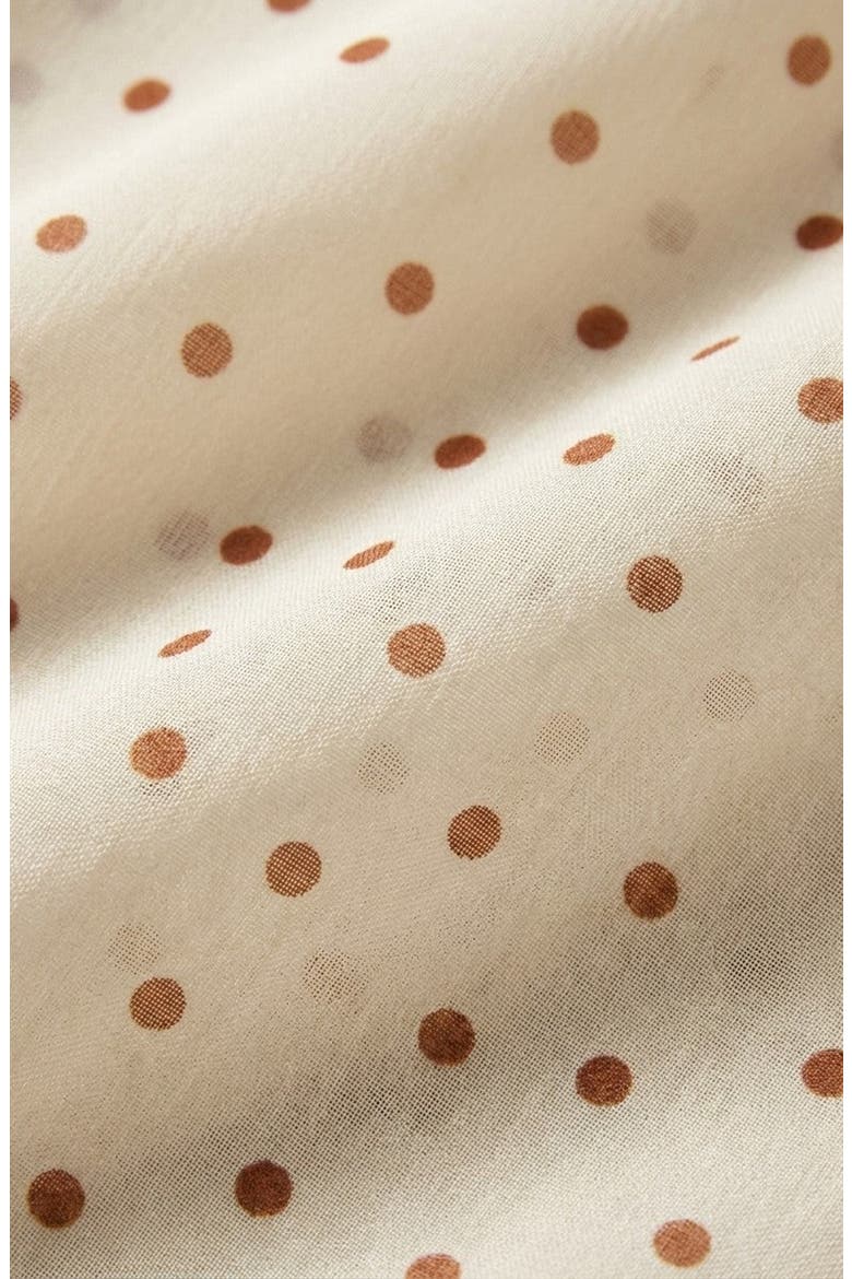 Sleeveless Tie Neck Polka Dot Blouse, Alternate, color, Beige