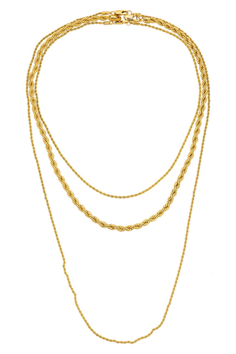 Set of 3 Ellie Rope Chain Necklaces, Main, color, GOLD