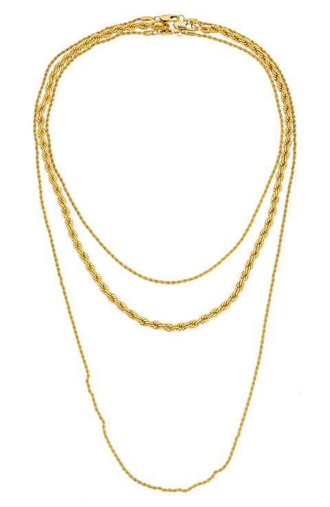 Set of 3 Ellie Rope Chain Necklaces