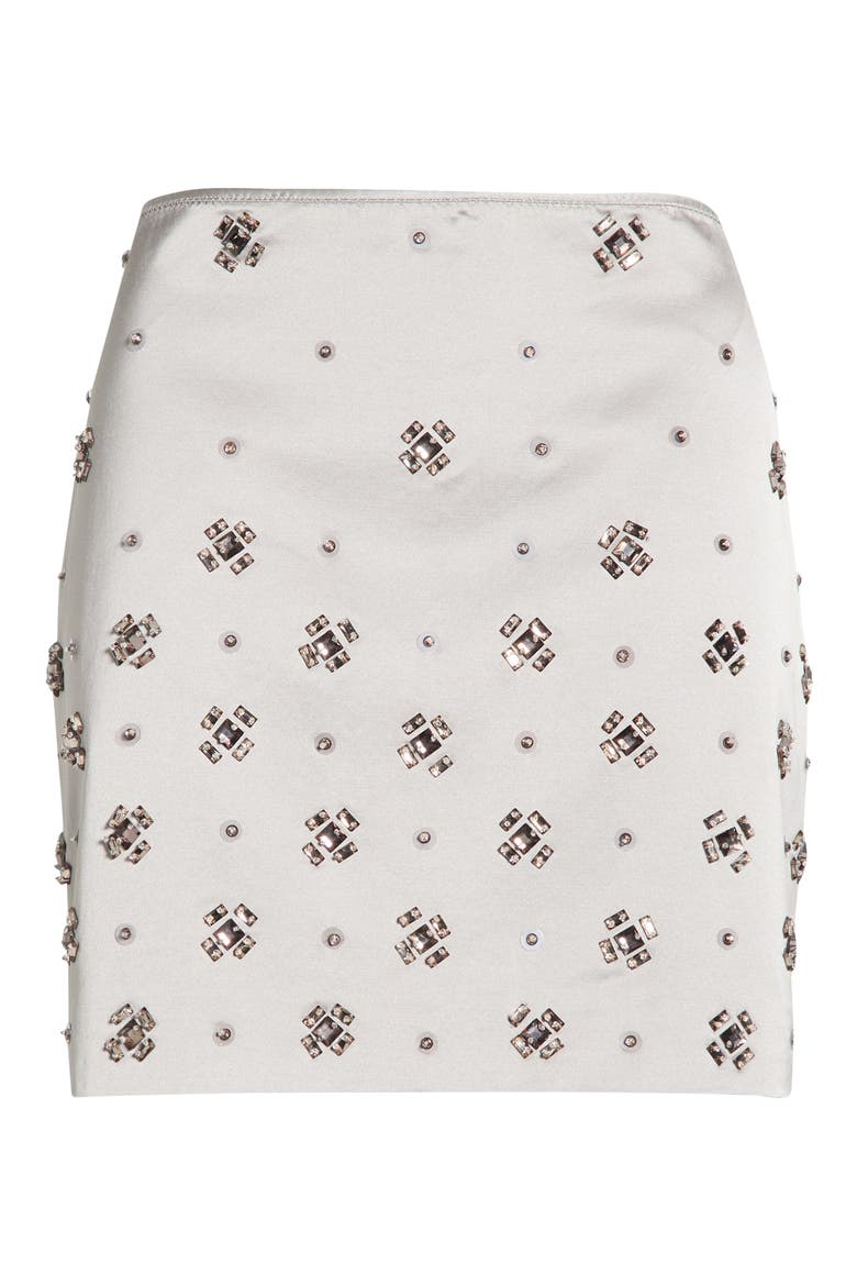 Olenna Embellished Miniskirt, Alternate, color, SILVER