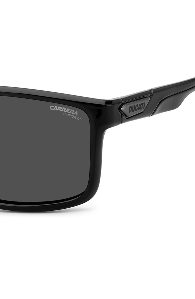 Carrera Eyewear x Ducati Carduc 60mm Rectangular Sunglasses, Alternate, color, Black/ Grey