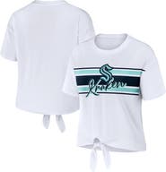 WEAR by Erin Andrews Women's WEAR by Erin Andrews White Seattle Kraken Front Knot T-Shirt