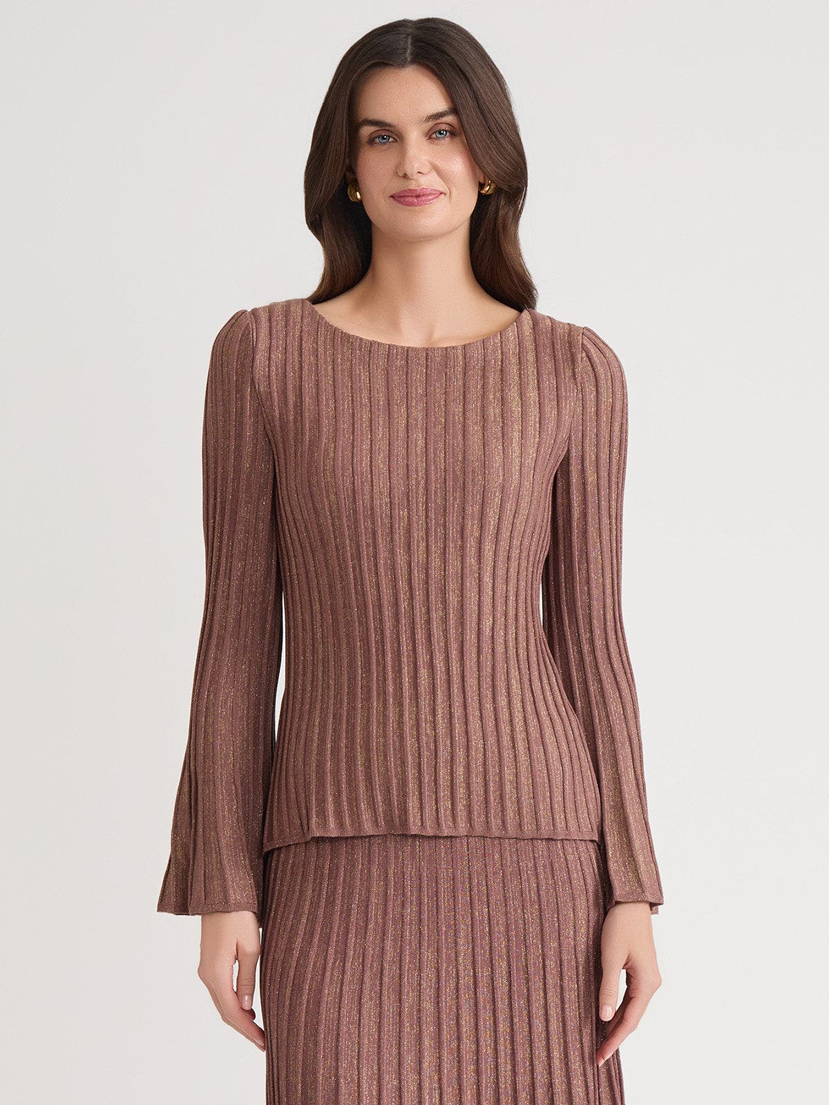 Lurex Bell Sleeve Soft Knit Tunic - image 2