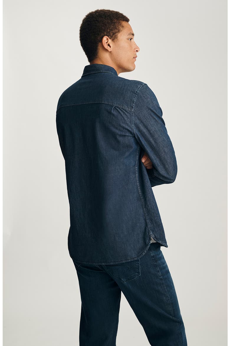 Stretch Denim Button-Up Shirt, Alternate, color, RINSE