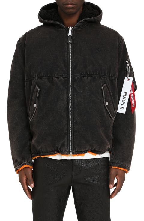 x Alpha Industries Hooded Denim Bomber Jacket