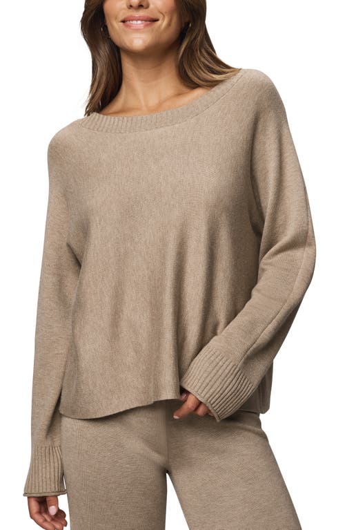 Splendid Georgie Oversize Boat Neck Sweater In Brown