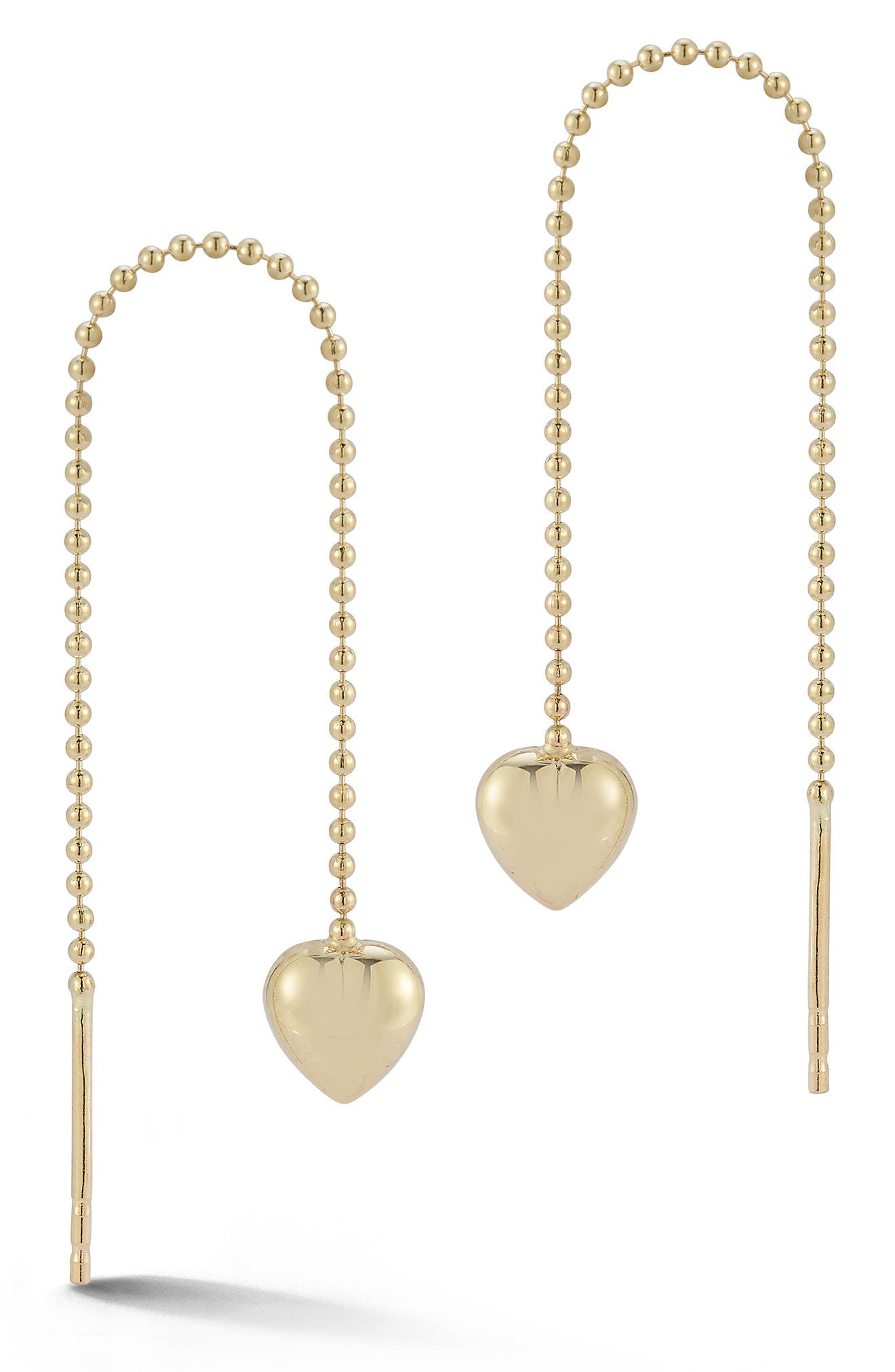 Ember Fine Jewelry 14K Heart Threader Earrings
