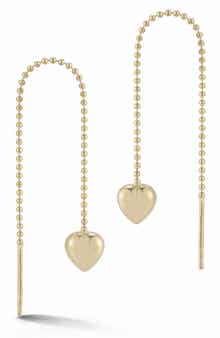 Ember Fine Jewelry 14K Heart Threader Earrings
