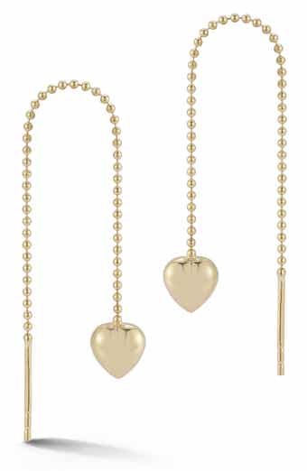 Ember Fine Jewelry 14K Heart Threader Earrings