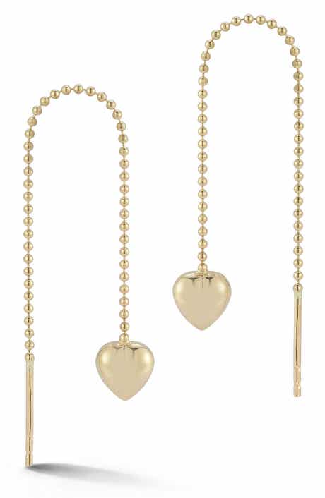 Ember Fine Jewelry 14K Heart Threader Earrings
