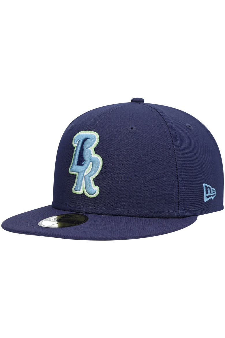 Men's New Era Navy Wilmington Blue Rocks Authentic Collection Team Alternate 59FIFTY Fitted Hat, Alternate, color, Navy