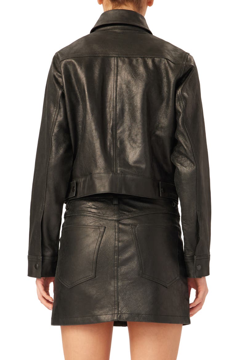 Tilda Leather Shirt Jacket, Alternate, color, BLACK PATENT