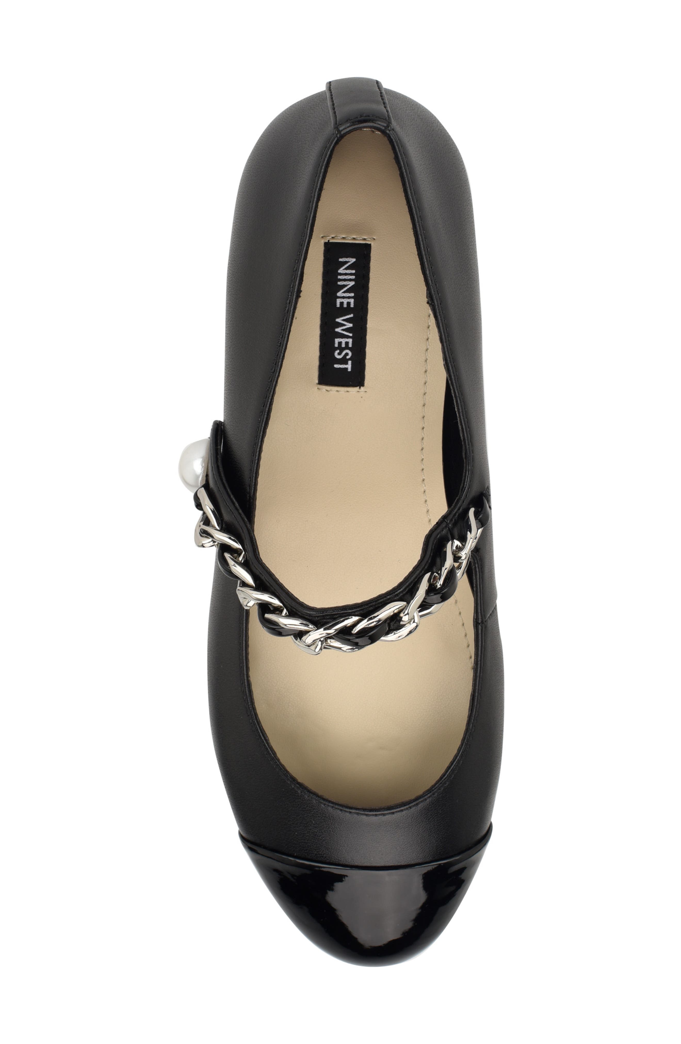 Nine West Platy Mary Jane Cap Toe Flat, Alternate, color, 