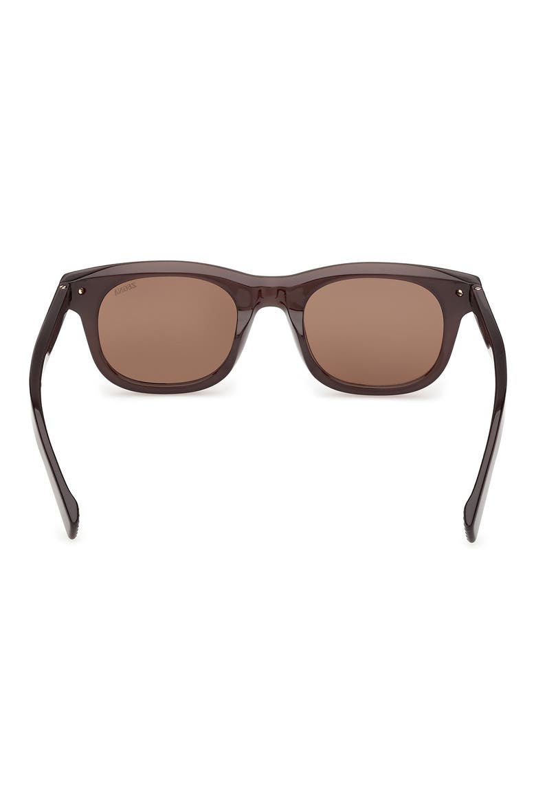 54mm Geometric Sunglasses, Alternate, color, BROWN/ BROWN METAL/ ROVIEX