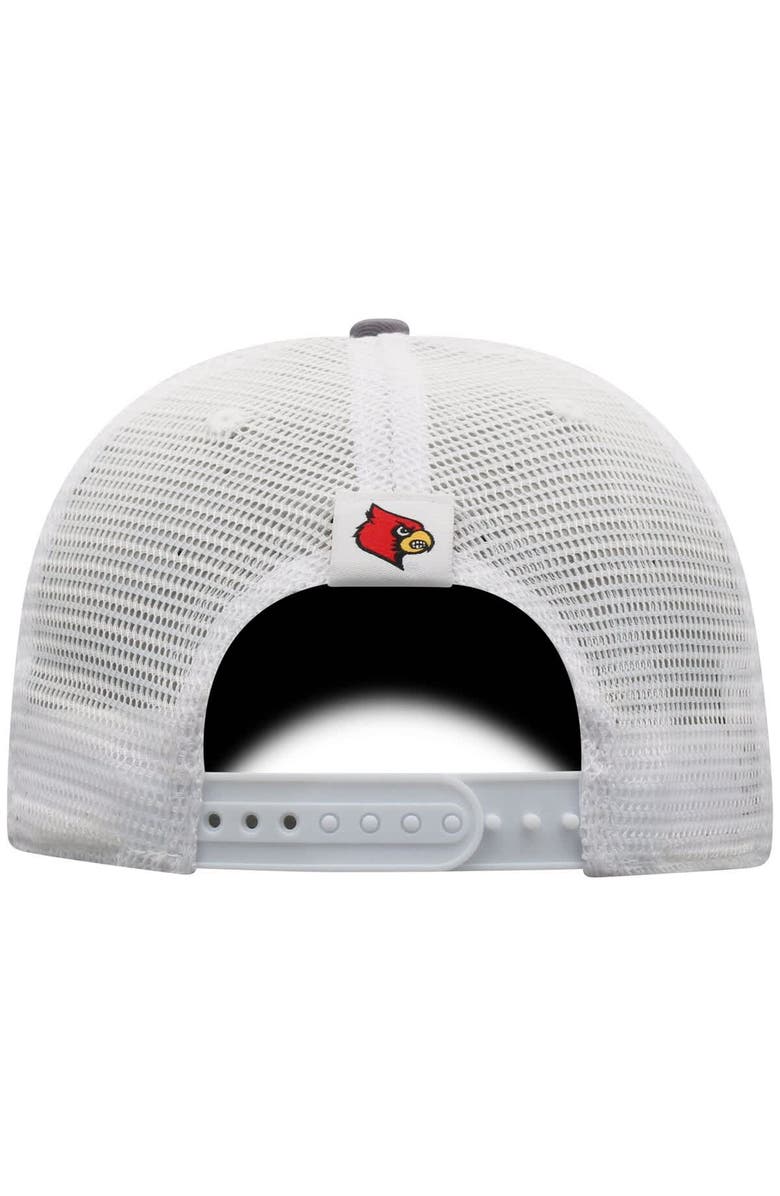 TOP OF THE WORLD Men's Top of the World Gray/White Louisville Cardinals Victory Baseline Trucker Adjustable Hat, Alternate, color, 