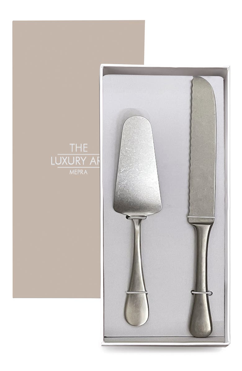 Mepra Brescia Vintage Cake Set - 2 Pieces, Alternate, color, Silver