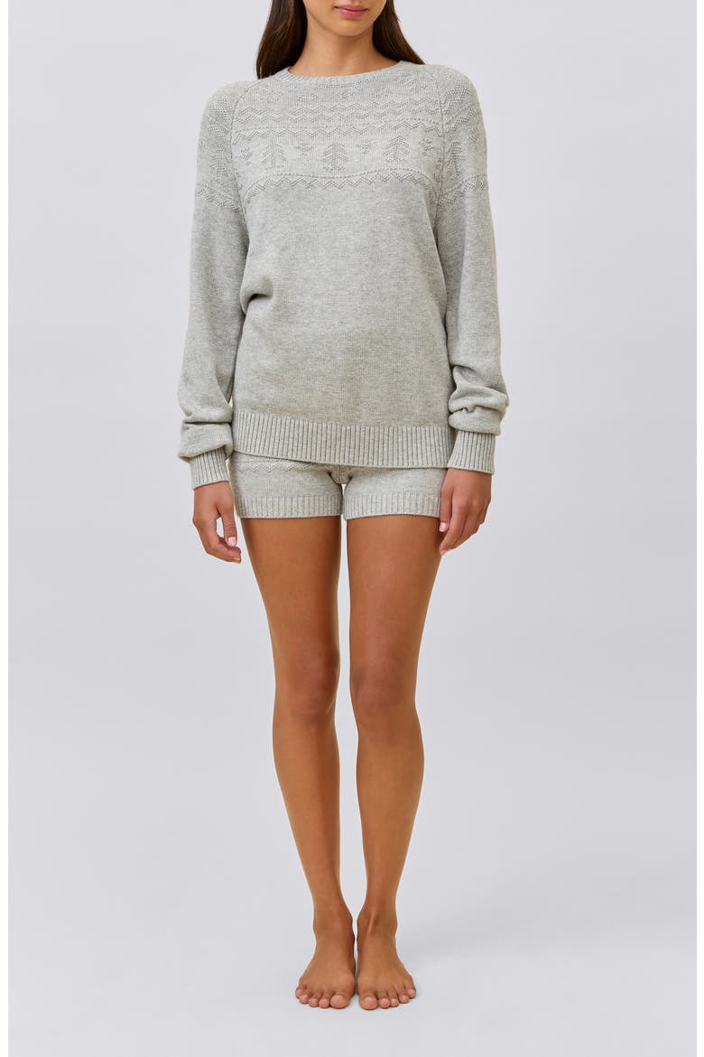 Fair Isle Sleep Top, Main, color, GREY MARL